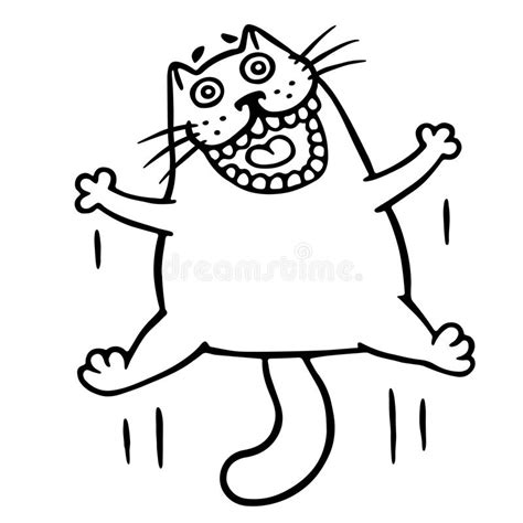 Cat Jumping For Joy Isolated Vector Illustration Stock