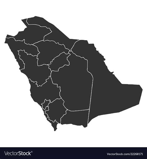 Map Of Saudi Arabia In High Resolution Royalty Free Vector