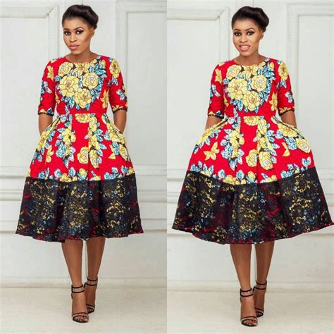 Lovely Ankara Short Gown And Lace Combinations Styles Dezango