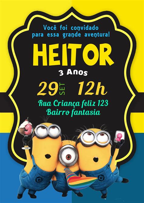 Convite Digital Minions No Elo7 Ideias Em Artes Digital Cad93b