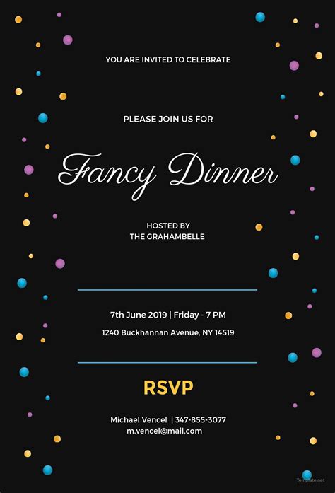 Free Fancy Dinner Invitation Template In Ms Word Publisher