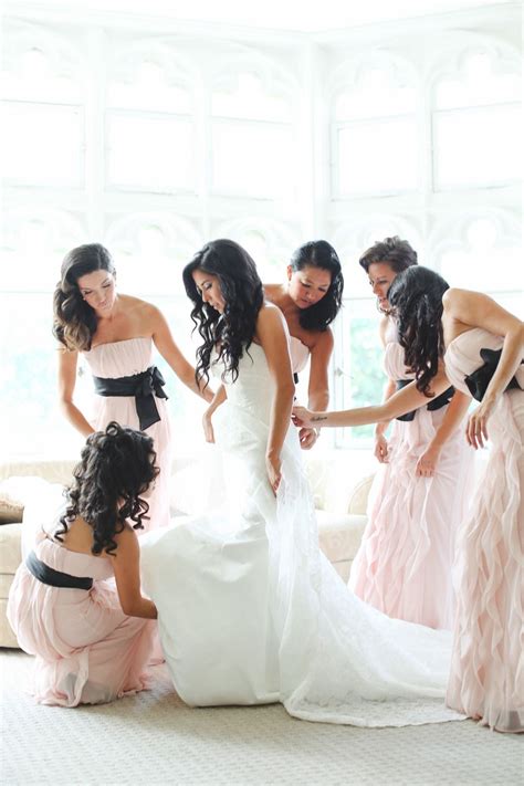 Bridesmaids In Blush And Black Seriously Stunning Photography Landl