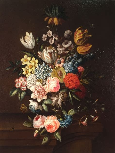 Early 19th C Dutch Floral Still Life Painting Still Life Painting