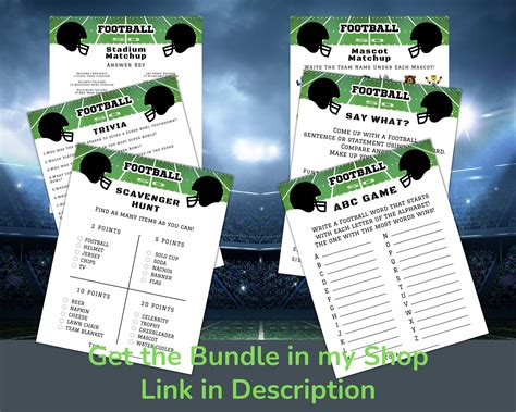 Printable Football Predictions For Game Day Football Activity