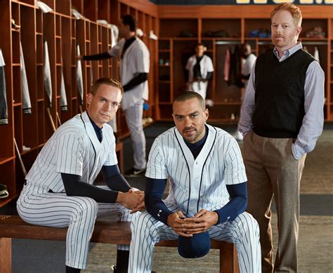 batter up get a first look at jesse williams jesse tyler ferguson and patrick j adams in take