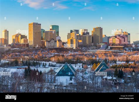 The Edmonton Skyline In Winter Edmonton Alberta Canada Stock Photo