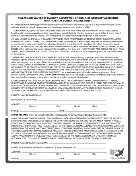 Insurance Waiver Sample Form Free Download