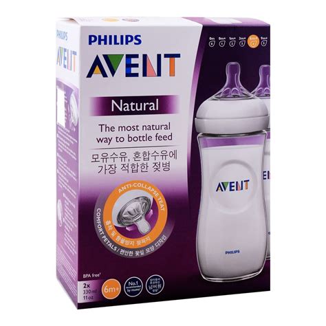 Allowing your child to use this product for prolonged periods separate from regular mealtimes or to go to sleep while. Buy Avent Natural Feeding Bottle, 2-Pack, 6m+, 330ml/11oz ...