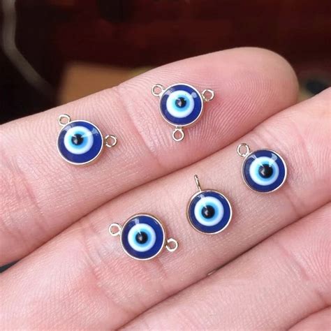 Gp 6mm Blue Evils Eye Pendant Fashion 14k Gold Filled Charms For