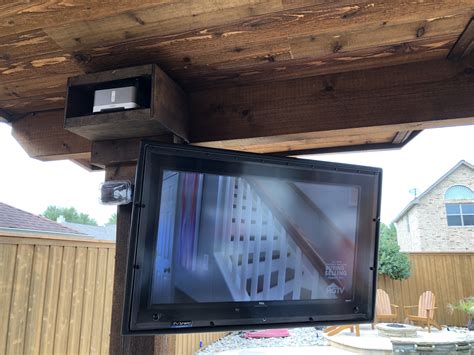 Many porcelain tile material selections for the top. Outdoor Audio Video - Motion TV Mount + Sonos - Next Gen ...