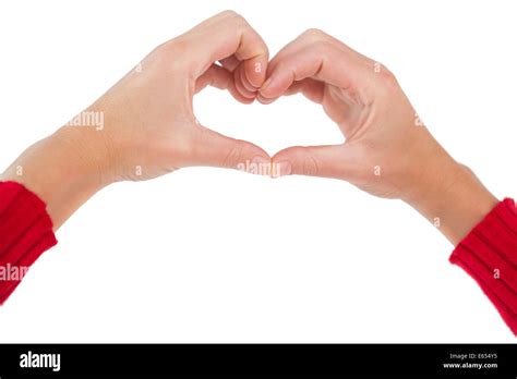 Woman Making Heart Shape With Hands Stock Photo Alamy