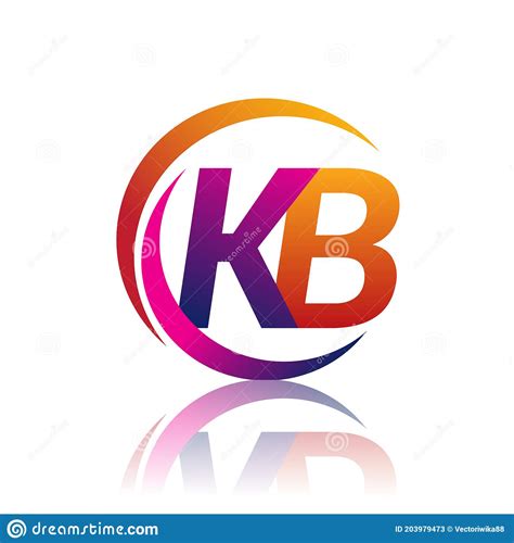 Initial Letter Kb Logotype Company Name Orange And Magenta Color On