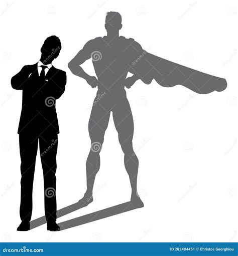 Superhero Business Man With Super Hero Shadow Stock Vector Illustration Of Silouett Ideal