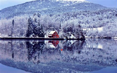 Beautiful Winter Landscape Winter Lake House Winter Facebook Covers