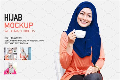 Hijab Mockup Set With 3 Psd Files Creative Photoshop Templates ~ Creative Market