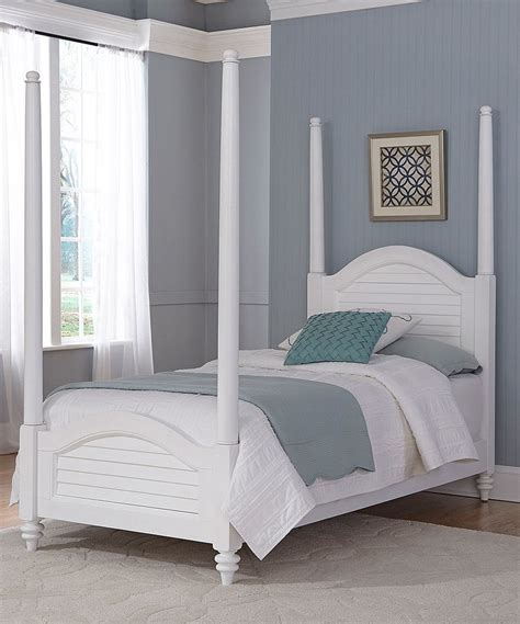 Brushed White Bermuda Twin Poster Bed Twin Canopy Bed Twin Bedroom Sets Bedroom Sets