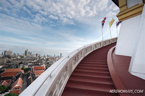 Great views across bangkok from the top of the 330 steps that lead to the temple. Bangkok´s Temple In The Sky - Golden Mount (Wat Saket ...