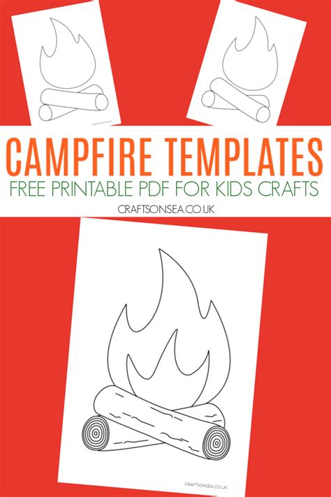 Campfire Template Free Printable Crafts On Sea
