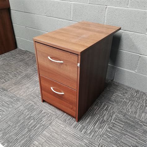 Dark Walnut 2 Drawer Filing Cabinet Recycled Office Solutions