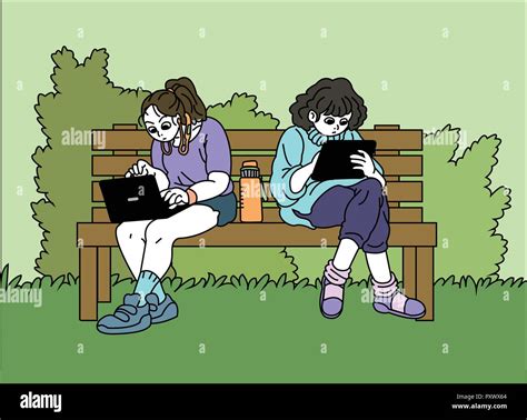 Vector Smartphone Addiction Concept Vector Illustration Many People