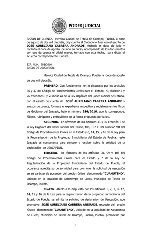 Razon De Cuenta Tribunal Superior De Justicia Del Estado De Puebla