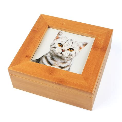 From wooden photo urn boxes to bronze cat sculpture beyond picking the style and material, you need to select an urn or container of the proper size, to accommodate the amount of ash returned to. iPettie Solid Wood Pet Cremation Ashes Urn Photo Dog Cat ...
