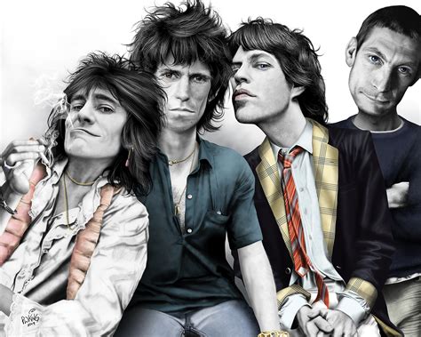 ¿una cinta de disney ambientada en el swinging london y con música de los rolling stones, the clash e iggy pop? Rolling Stones Caricature - Paul King Artwerks