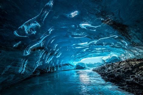 Ice Cave At The Toe Of The Athabasca Glacier In Jasper National Park