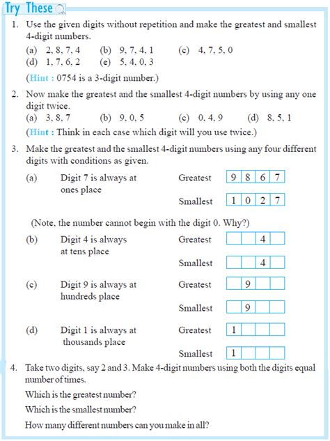 Ncert Class 6 Maths Knowing Our Numbers Worksheet