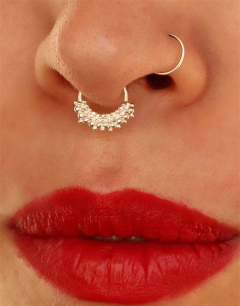 Silver Septum Indian Style Gold Septum Jewelry Septum Ring Etsy Septum Jewelry Silver
