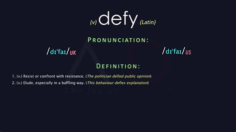 Defy Meaning And Pronunciation | Audio Dictionary - YouTube