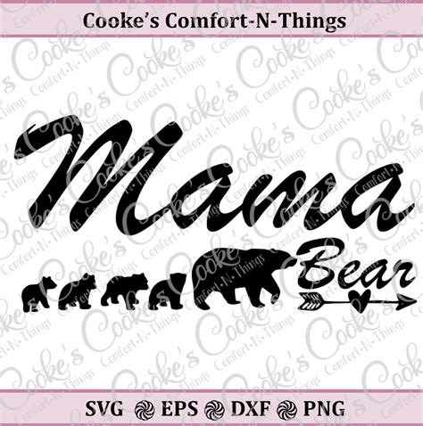 Mama Bear With 4 Cubs Svg Mama Bear Svg Mother Bear Svg Etsy Uk