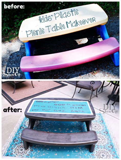 Plastic Picnic Table Makeoverdiy Show Off Diy Decorating And Home