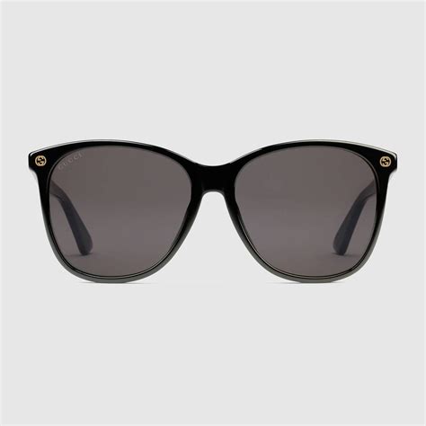 gucci oversize round frame acetate sunglasses black acetate modesens sunglasses eyewear