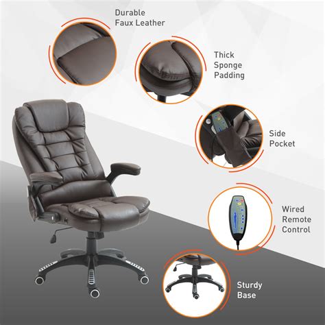 HomCom Office Chair Massager With Heat High 7 