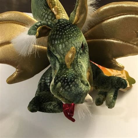 New Folkmanis Puppets Green Dragon Puppet Gold Wings 1810092352