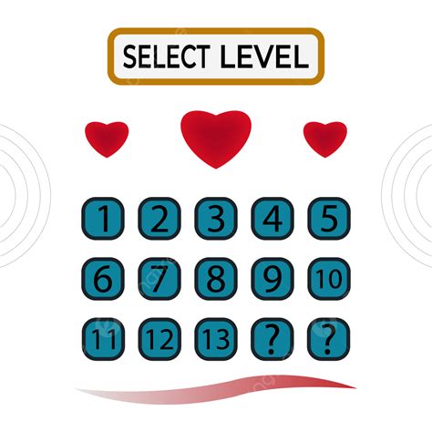 Levels Game Clipart Vector Game Selection Button And Level Tamplate
