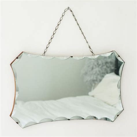 This Vintage Scalloped Edge Art Deco Mirror Is A Gorgeous Shape And Gre Art Deco Mirror Art