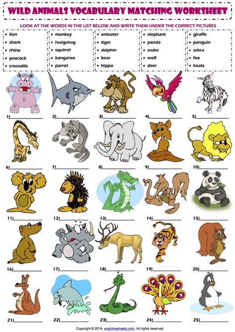 Domestic And Wild Animals Worksheets For Kindergarten