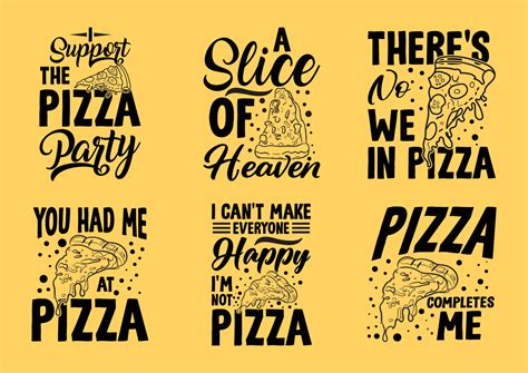 Pizza Typography Lettering Quotes Design Bundle For T Shirt And