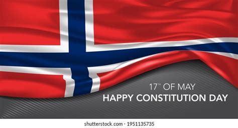 Norway Happy Constitution Day Greeting Card Stock Vector Royalty Free