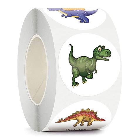500pcs Cartoon Dinosaur Sticker Rollvibrant Designs Dino Reward