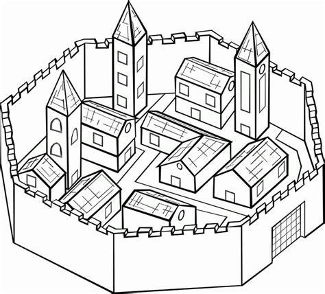 Coloring Page Walled City 16150 Coloring Nation