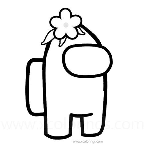 Among Us Coloring Pages Flower Hat - XColorings.com
