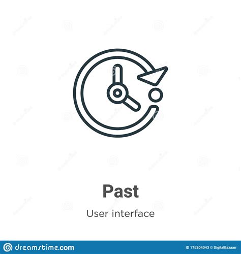 Past Outline Vector Icon Thin Line Black Past Icon Flat Vector Simple
