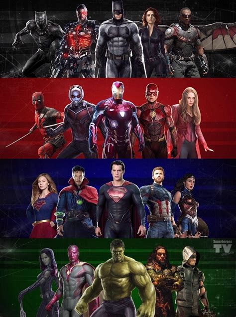 Superheroes Teams Colour Edit Dc Comics Vs Marvel Marvel Comic
