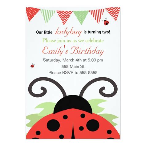 Ladybug Girl Birthday Invitation Card Zazzle Birthday Invitations