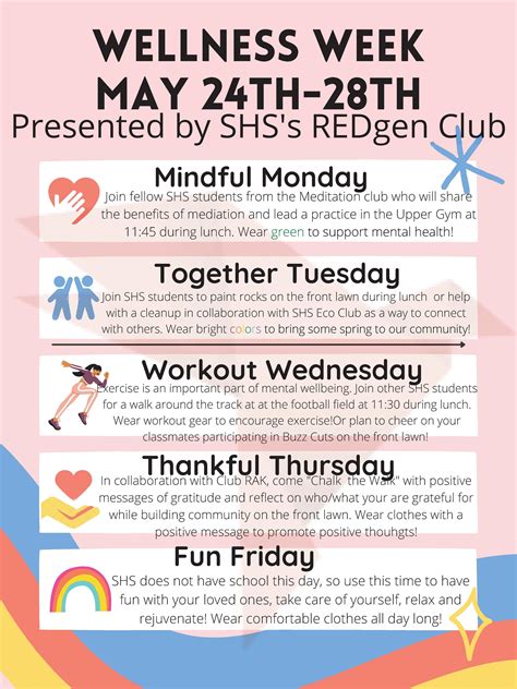 Shs Wellness Week May 24 28 Shorewood School District
