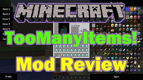 Minecraft Toomanyitems Mod Review In Game Inventory Editor Youtube