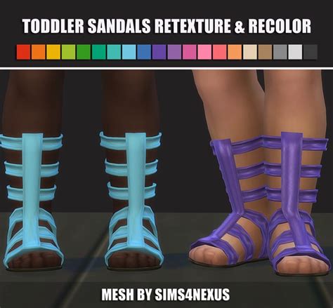 Toddler Sandals Retexture And Recolor Sims 4 Standalone Unisex Custom